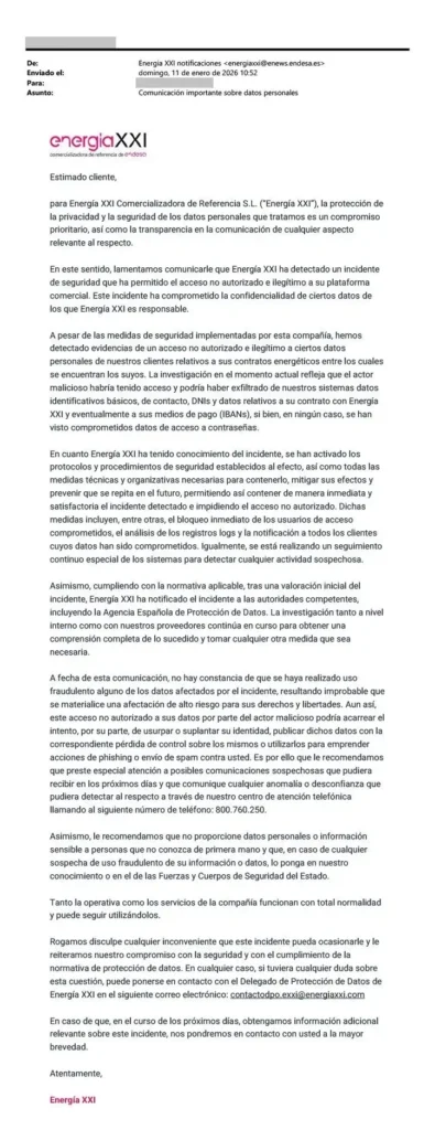 Incidente de Seguridad en Energía XXI: Lo Que Necesitas Saber